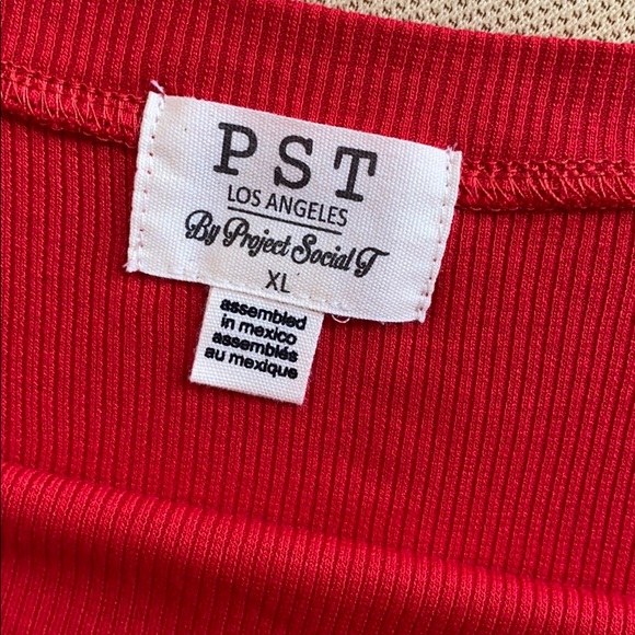 Project Social T Red Ribbed Cami Tank Top - Picture 5 of 6